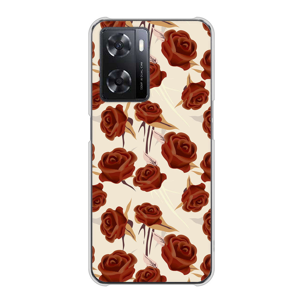 OPPO A77 高画質仕上げ 背面印刷 ハードケース【1157 クラシックローズ】