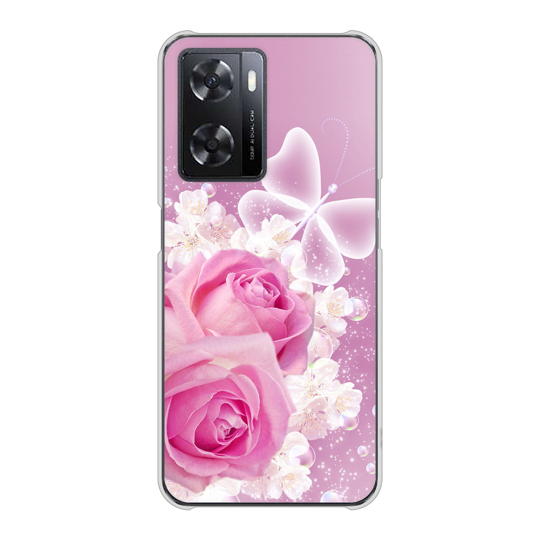 OPPO A77 高画質仕上げ 背面印刷 ハードケース【1166 ローズロマンス】