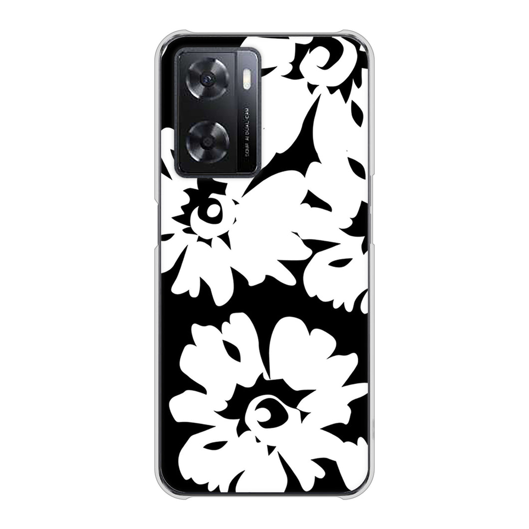 OPPO A77 高画質仕上げ 背面印刷 ハードケース【1215 モダンフラワー】