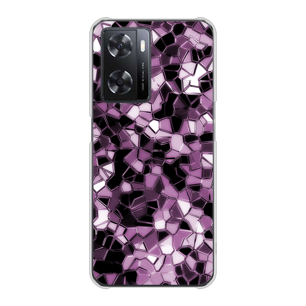 OPPO A77 高画質仕上げ 背面印刷 ハードケース【EK837 テクニカルミラーパープル】