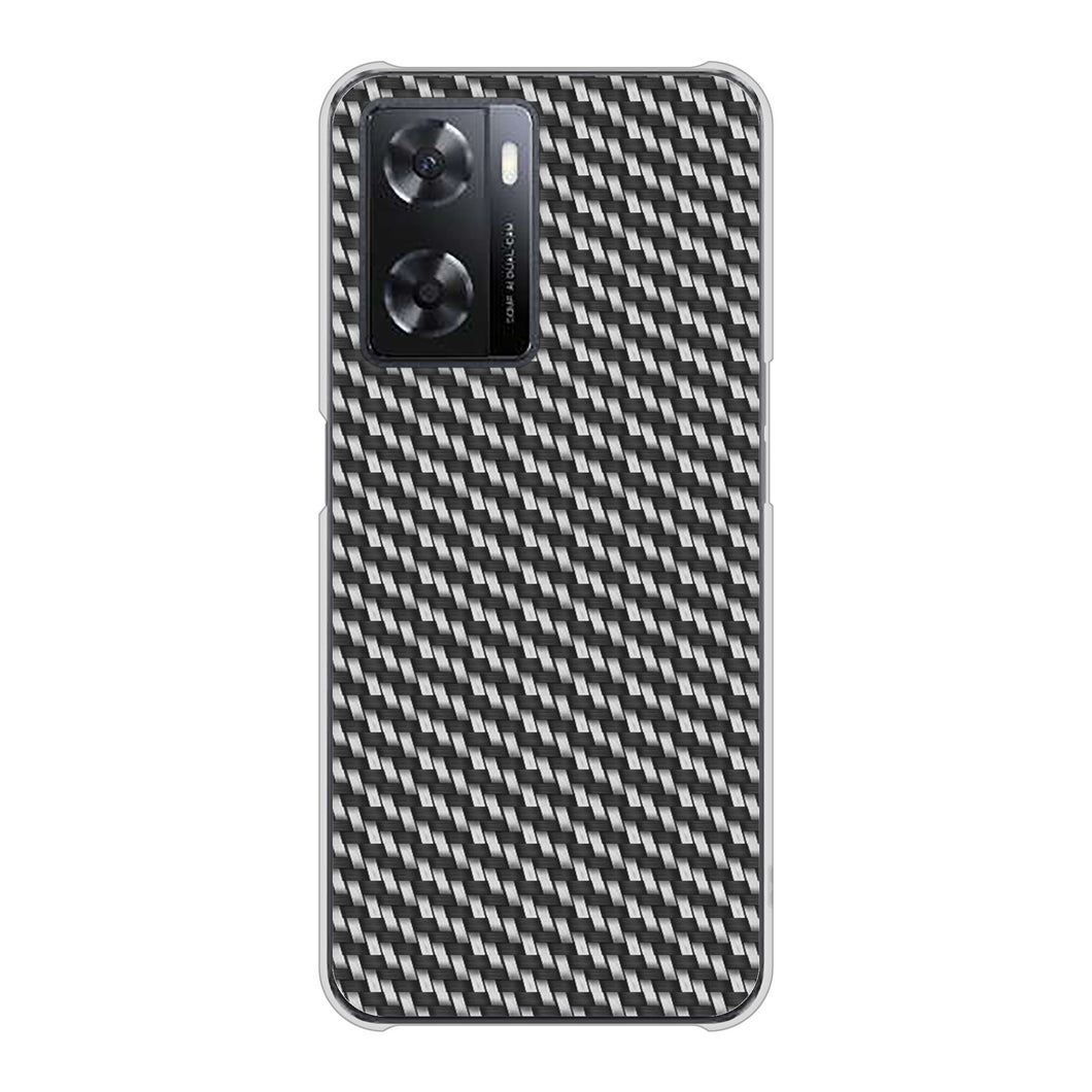 OPPO A77 高画質仕上げ 背面印刷 ハードケース【EK877 ブラックカーボン】