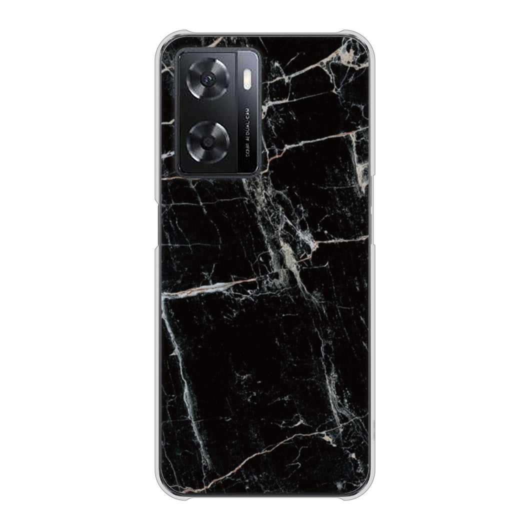 OPPO A77 高画質仕上げ 背面印刷 ハードケース【KM867 大理石BK】