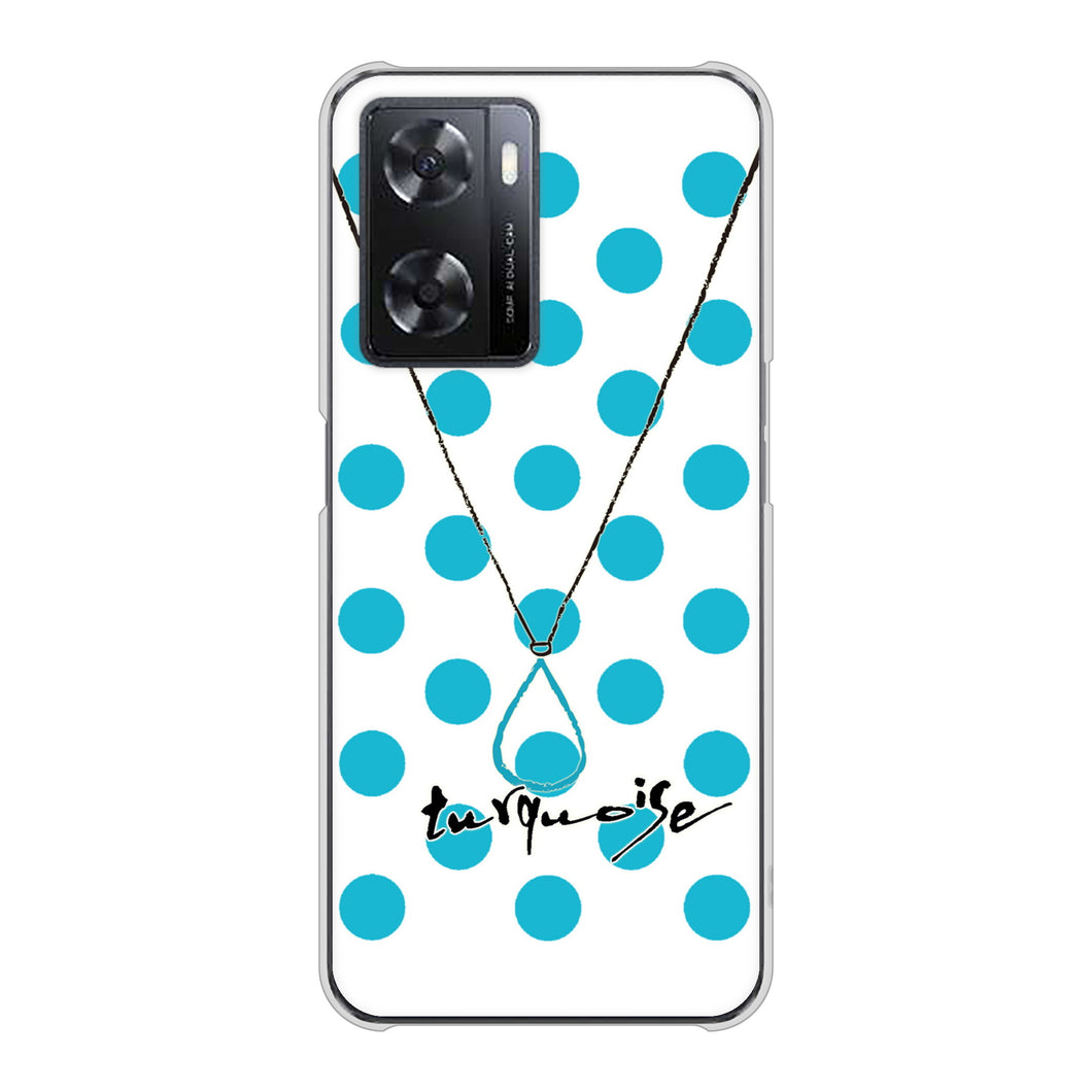 OPPO A77 高画質仕上げ 背面印刷 ハードケース【OE821 12月ターコイズ】