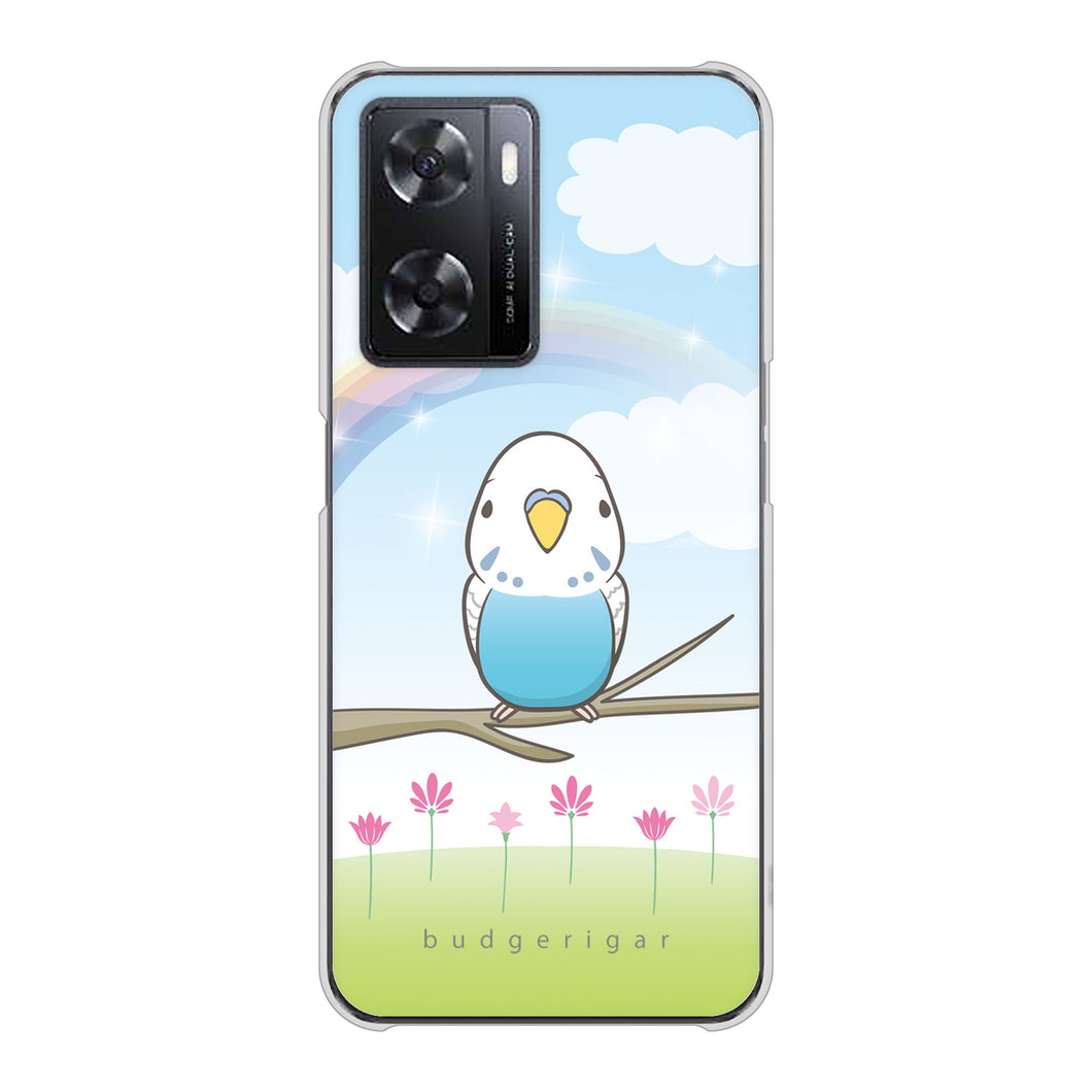OPPO A77 高画質仕上げ 背面印刷 ハードケース【SC839 セキセイインコ ブルー】