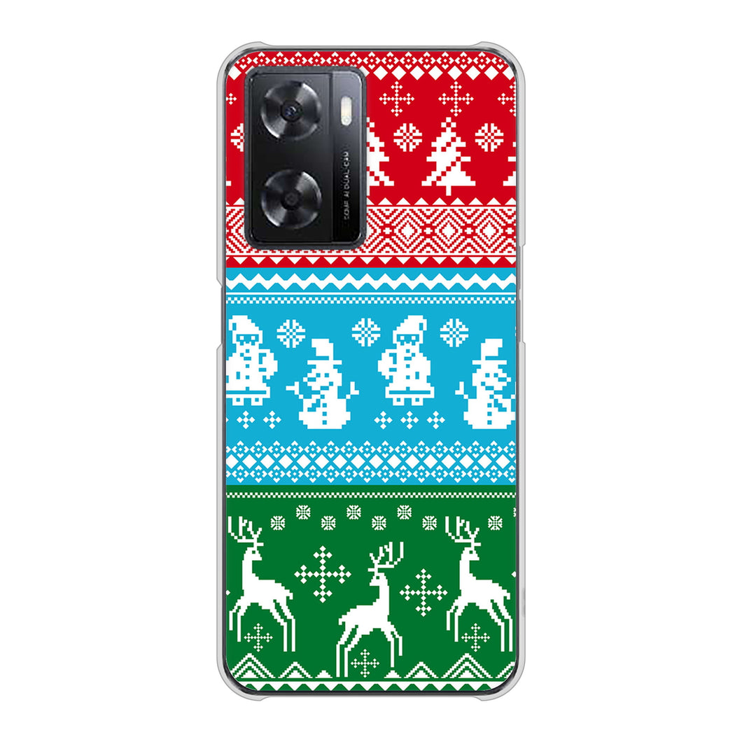 OPPO A77 高画質仕上げ 背面印刷 ハードケース【XA807 X'masモチーフ】