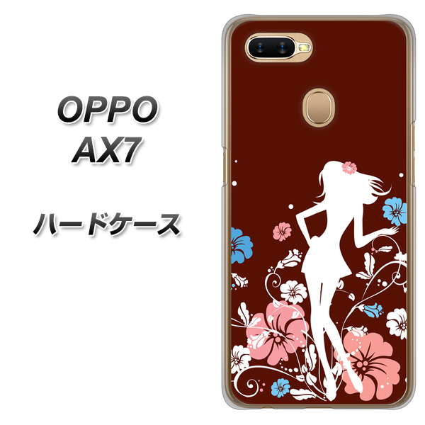 OPPO(オッポ) AX7 高画質仕上げ 背面印刷 ハードケース【110 ハイビスカスと少女】