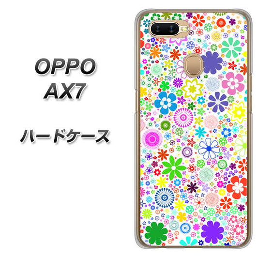 OPPO（オッポ） AX7 高画質仕上げ 背面印刷 ハードケース【308 フラワーミックス】