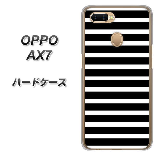 OPPO(オッポ) AX7 高画質仕上げ 背面印刷 ハードケース【330 サイドボーダーブラック】