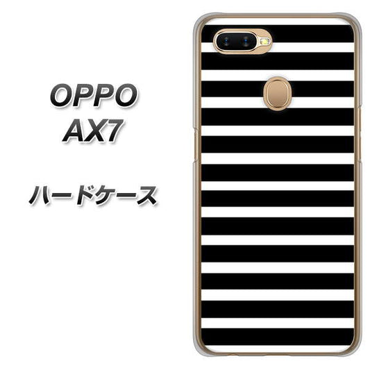OPPO（オッポ） AX7 高画質仕上げ 背面印刷 ハードケース【330 サイドボーダーブラック】