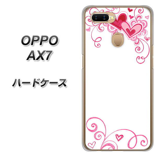 OPPO(オッポ) AX7 高画質仕上げ 背面印刷 ハードケース【365 ハートフレーム】