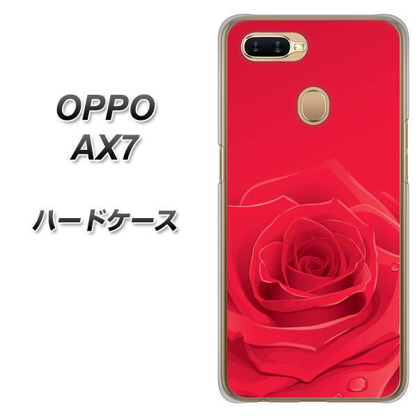 OPPO(オッポ) AX7 高画質仕上げ 背面印刷 ハードケース【395 赤いバラ】