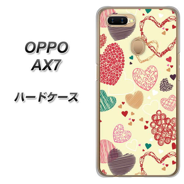 OPPO(オッポ) AX7 高画質仕上げ 背面印刷 ハードケース【480 素朴なハート】