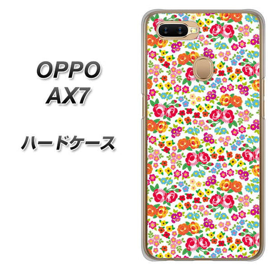 OPPO（オッポ） AX7 高画質仕上げ 背面印刷 ハードケース【777 マイクロリバティプリントWH】