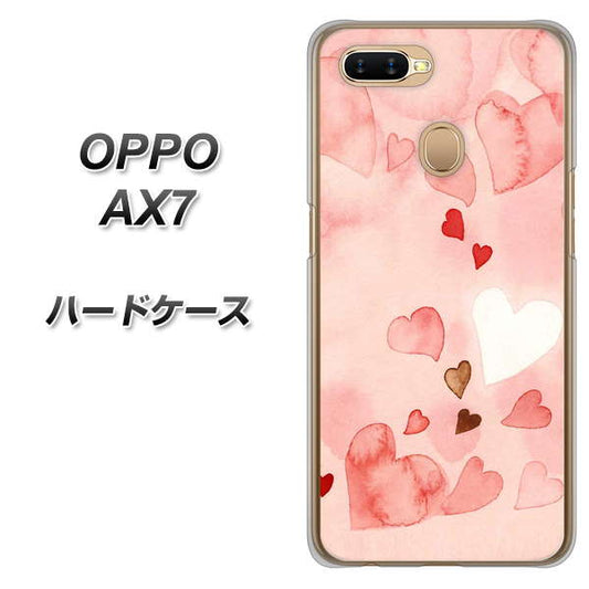 OPPO(オッポ) AX7 高画質仕上げ 背面印刷 ハードケース【1125 ハートの和紙】