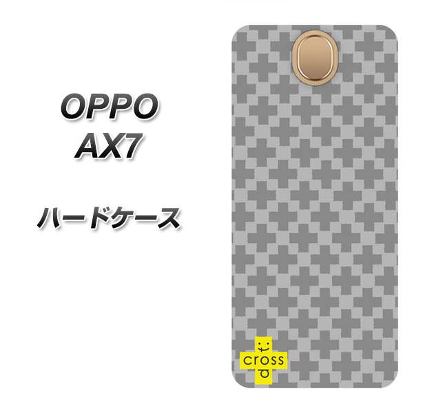 OPPO(オッポ) AX7 高画質仕上げ 背面印刷 ハードケース【IB900 クロスドット_グレー】
