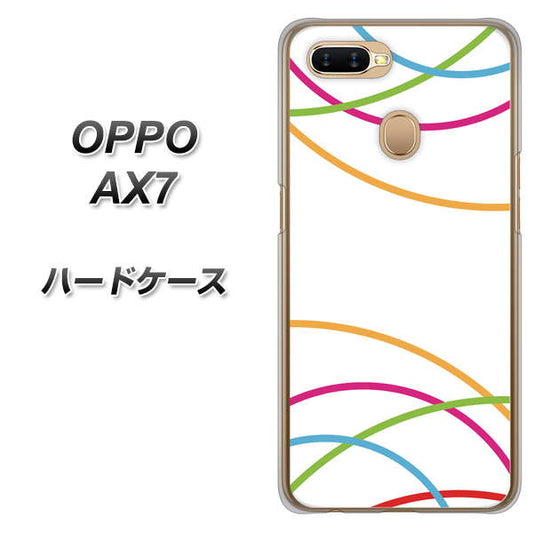 OPPO（オッポ） AX7 高画質仕上げ 背面印刷 ハードケース【IB912  重なり合う曲線】