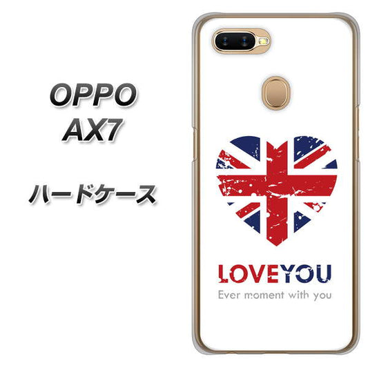 OPPO(オッポ) AX7 高画質仕上げ 背面印刷 ハードケース【SC803 ユニオンジャック ハートビンテージ】