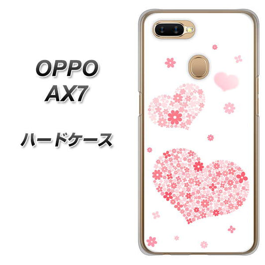 OPPO(オッポ) AX7 高画質仕上げ 背面印刷 ハードケース【SC824 ピンクのハート】
