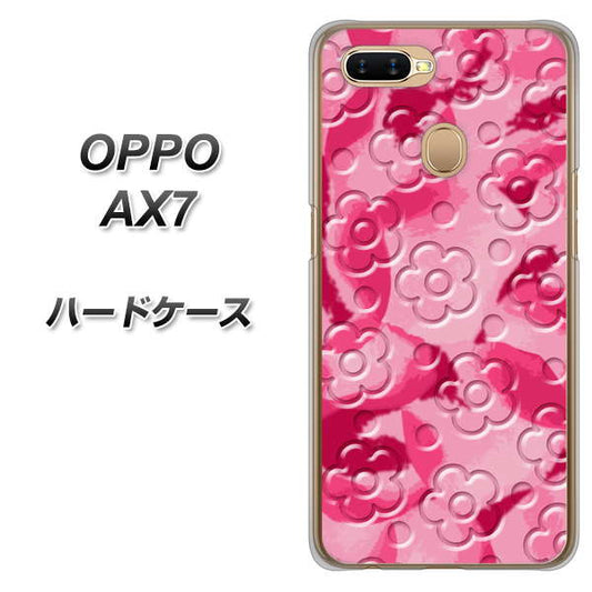 OPPO(オッポ) AX7 高画質仕上げ 背面印刷 ハードケース【SC847 フラワーヴェルニ花濃いピンク(ローズアンディアン)】
