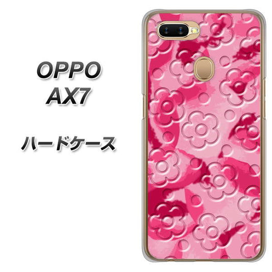 OPPO（オッポ） AX7 高画質仕上げ 背面印刷 ハードケース【SC847 フラワーヴェルニ花濃いピンク（ローズアンディアン）】