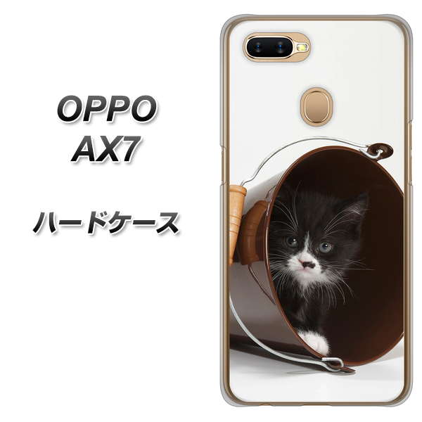 OPPO(オッポ) AX7 高画質仕上げ 背面印刷 ハードケース【VA800 ネコとバケツ】