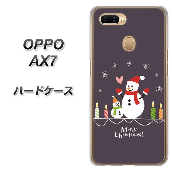 OPPO(オッポ) AX7 高画質仕上げ 背面印刷 ハードケース【XA809 雪だるまの親子】