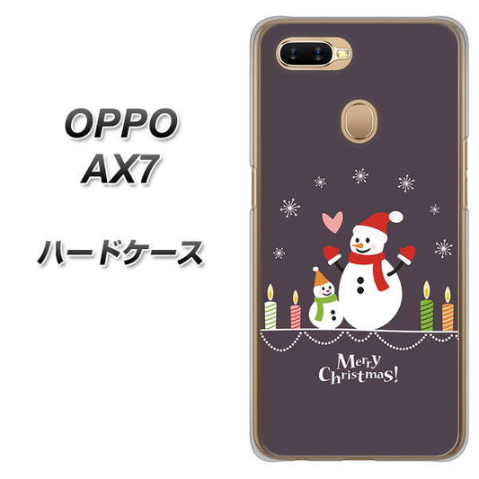 OPPO（オッポ） AX7 高画質仕上げ 背面印刷 ハードケース【XA809 雪だるまの親子】