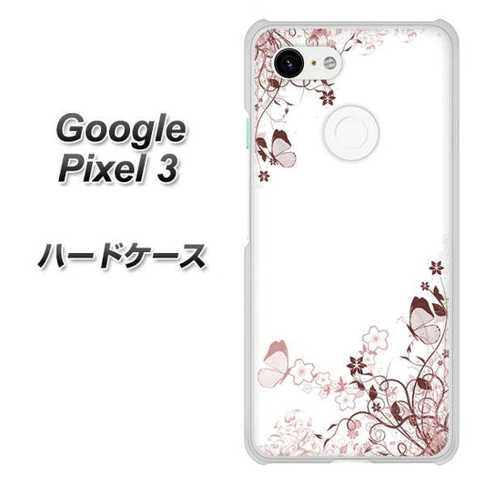 Google Pixel 3 高画質仕上げ 背面印刷 ハードケース【142 桔梗と桜と蝶】