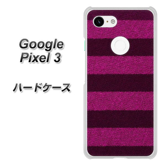 Google Pixel 3 高画質仕上げ 背面印刷 ハードケース【534 極太ボーダーPK&NV】