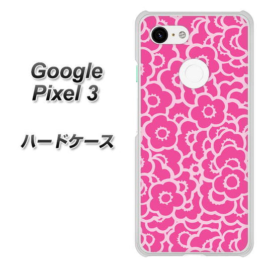 Google Pixel 3 高画質仕上げ 背面印刷 ハードケース【716 ピンクフラワー】