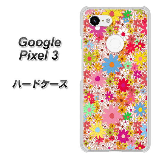 Google Pixel 3 高画質仕上げ 背面印刷 ハードケース【746 花畑A】