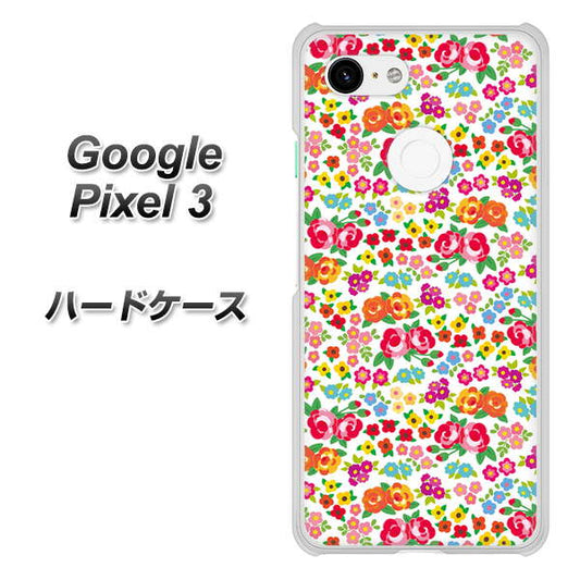 Google Pixel 3 高画質仕上げ 背面印刷 ハードケース【777 マイクロリバティプリントWH】