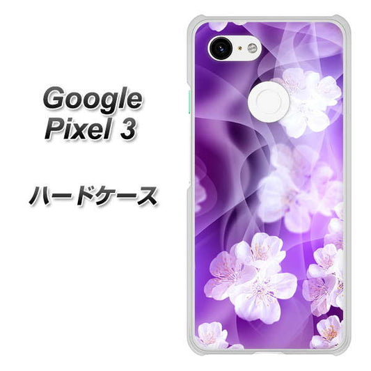 Google Pixel 3 高画質仕上げ 背面印刷 ハードケース【1211 桜とパープルの風】