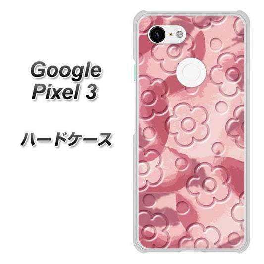 Google Pixel 3 高画質仕上げ 背面印刷 ハードケース【SC846 フラワーヴェルニ花ピンク（ローズヴェルール）】