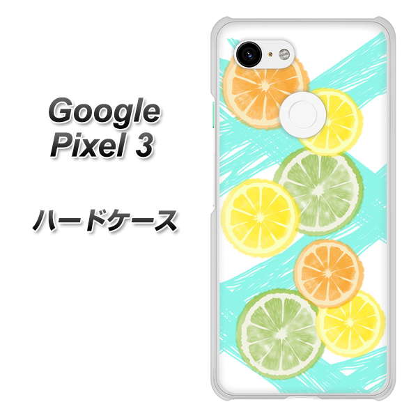 Google Pixel 3 高画質仕上げ 背面印刷 ハードケース【YJ183 オレンジライム】