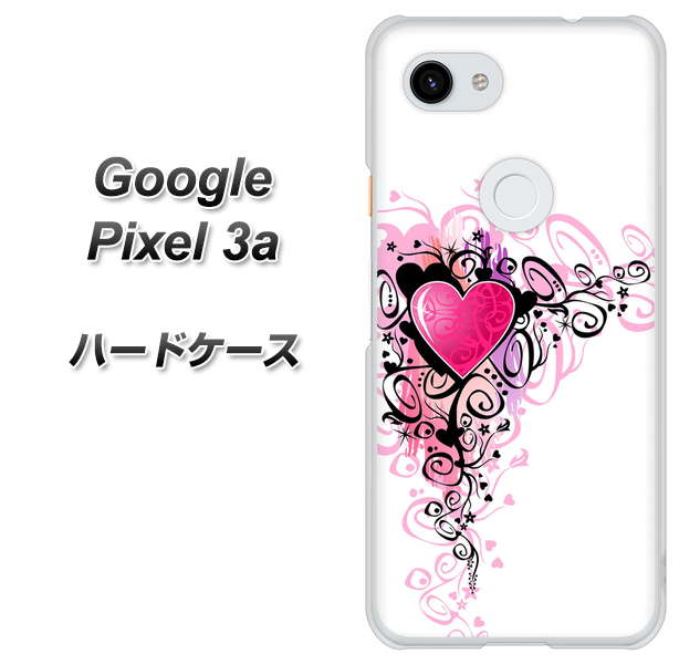 Google Pixel 3a 高画質仕上げ 背面印刷 ハードケース【007 スタイリッシュハート】