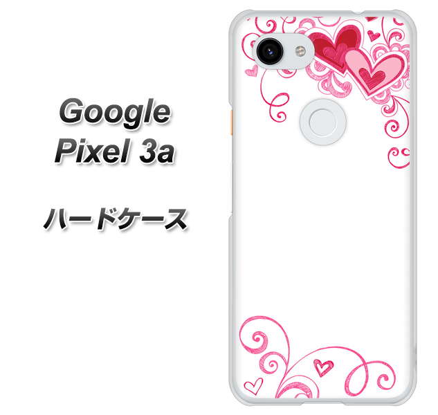 Google Pixel 3a 高画質仕上げ 背面印刷 ハードケース【365 ハートフレーム】