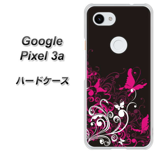 Google Pixel 3a 高画質仕上げ 背面印刷 ハードケース【585 闇に舞う蝶】