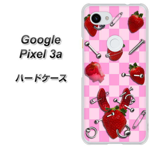 Google Pixel 3a 高画質仕上げ 背面印刷 ハードケース【AG832 苺パンク（ピンク）】