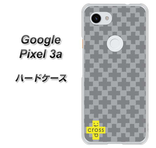 Google Pixel 3a 高画質仕上げ 背面印刷 ハードケース【IB900  クロスドット_グレー】