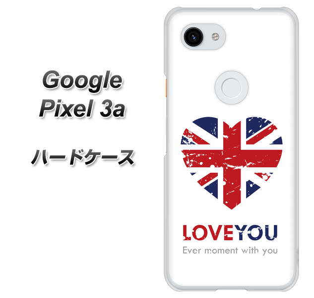 Google Pixel 3a 高画質仕上げ 背面印刷 ハードケース【SC803 ユニオンジャック ハートビンテージ】