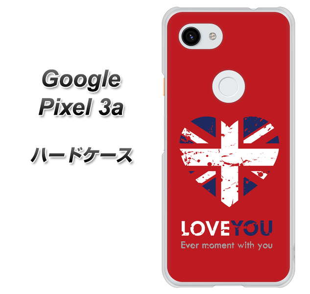 Google Pixel 3a 高画質仕上げ 背面印刷 ハードケース【SC804 ユニオンジャック ハートビンテージレッド】