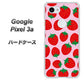 Google Pixel 3a 高画質仕上げ 背面印刷 ハードケース【SC813 小さいイチゴ模様 レッドとピンク】