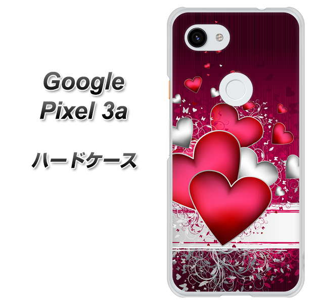 Google Pixel 3a 高画質仕上げ 背面印刷 ハードケース【VA835 ハートの息吹】