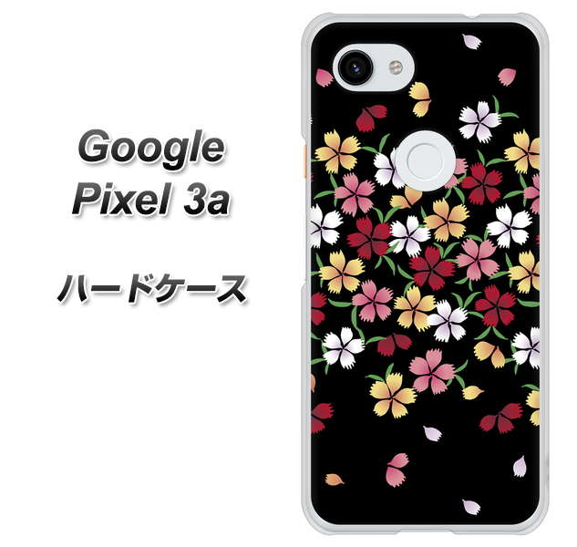 Google Pixel 3a 高画質仕上げ 背面印刷 ハードケース【YJ323 和柄 なでしこ】