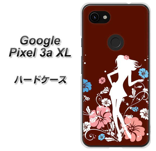 Google Pixel 3a XL 高画質仕上げ 背面印刷 ハードケース【110 ハイビスカスと少女】