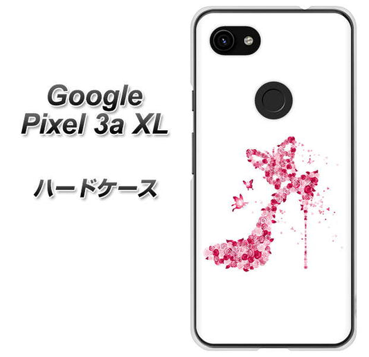 Google Pixel 3a XL 高画質仕上げ 背面印刷 ハードケース【387 薔薇のハイヒール】