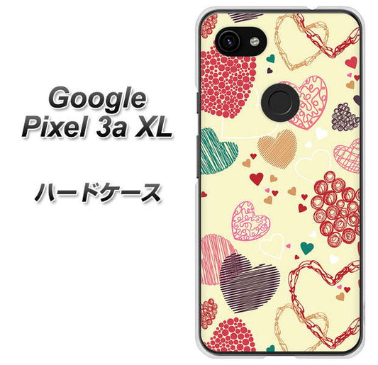 Google Pixel 3a XL 高画質仕上げ 背面印刷 ハードケース【480 素朴なハート】