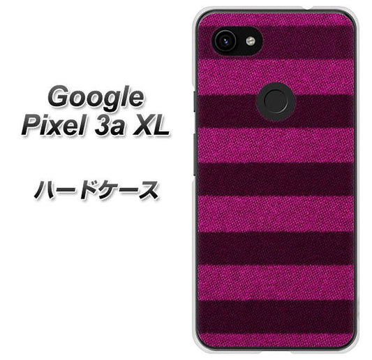Google Pixel 3a XL 高画質仕上げ 背面印刷 ハードケース【534 極太ボーダーPK&NV】