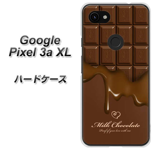 Google Pixel 3a XL 高画質仕上げ 背面印刷 ハードケース【536 板チョコ-ハート】
